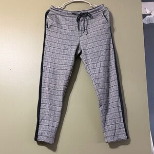Lost Gray Plaid Pants with Black Accents